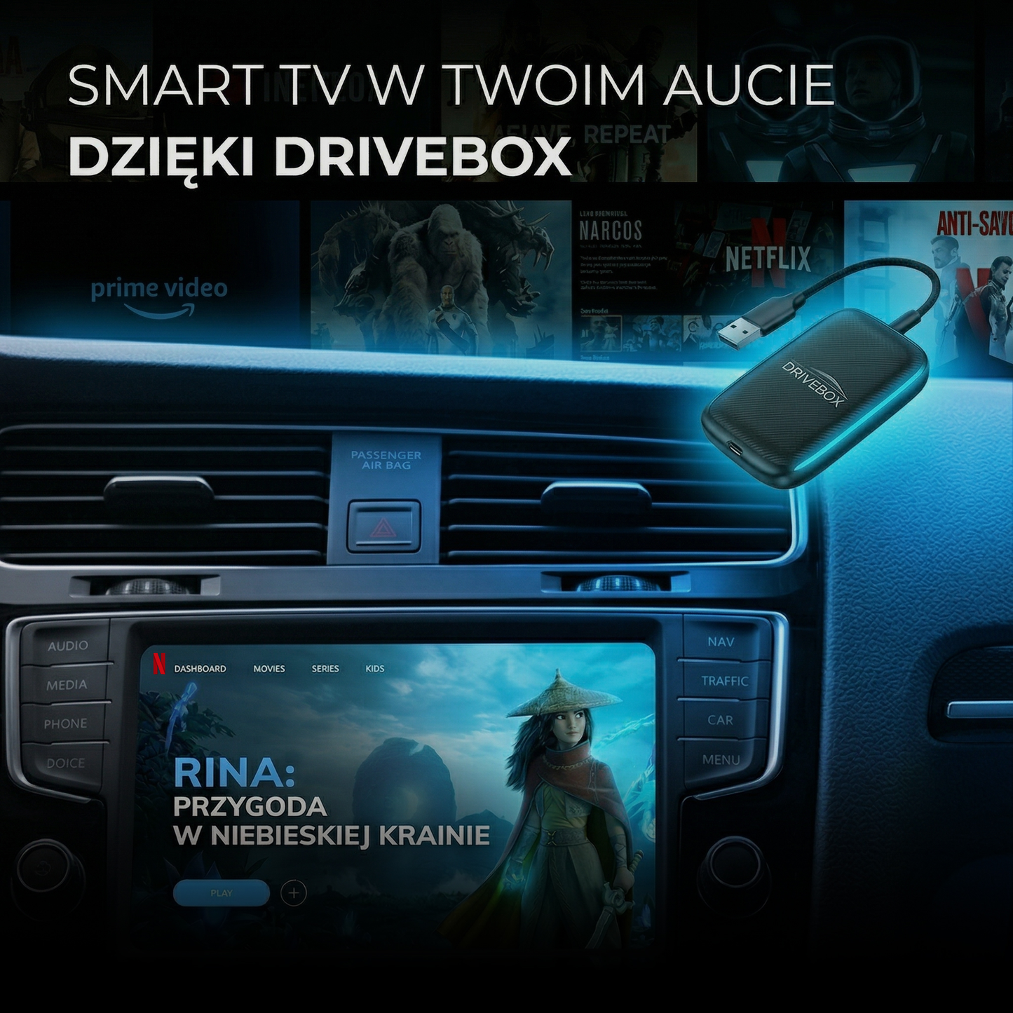 DriveBox™ Smart TV do Twojego auta